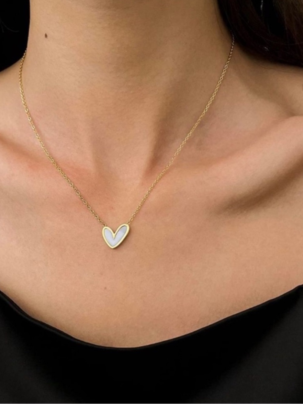 14k Gold Plated Heart Charm Chain Necklace